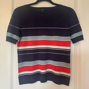 Halogen Womens Striped Short Sleeve Sweater